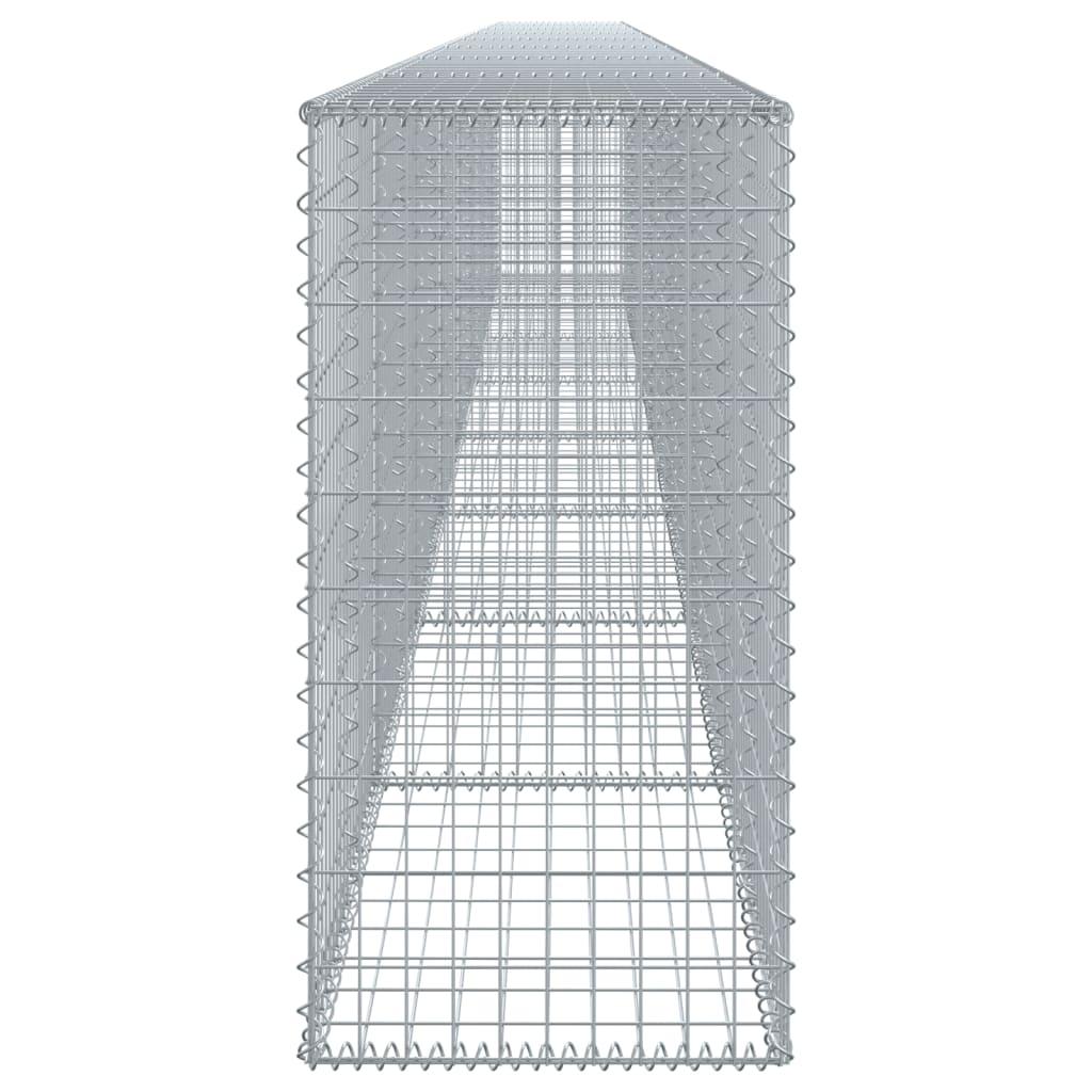 vidaXL Coș gabion cu capac, 800x50x100 cm, fier galvanizat