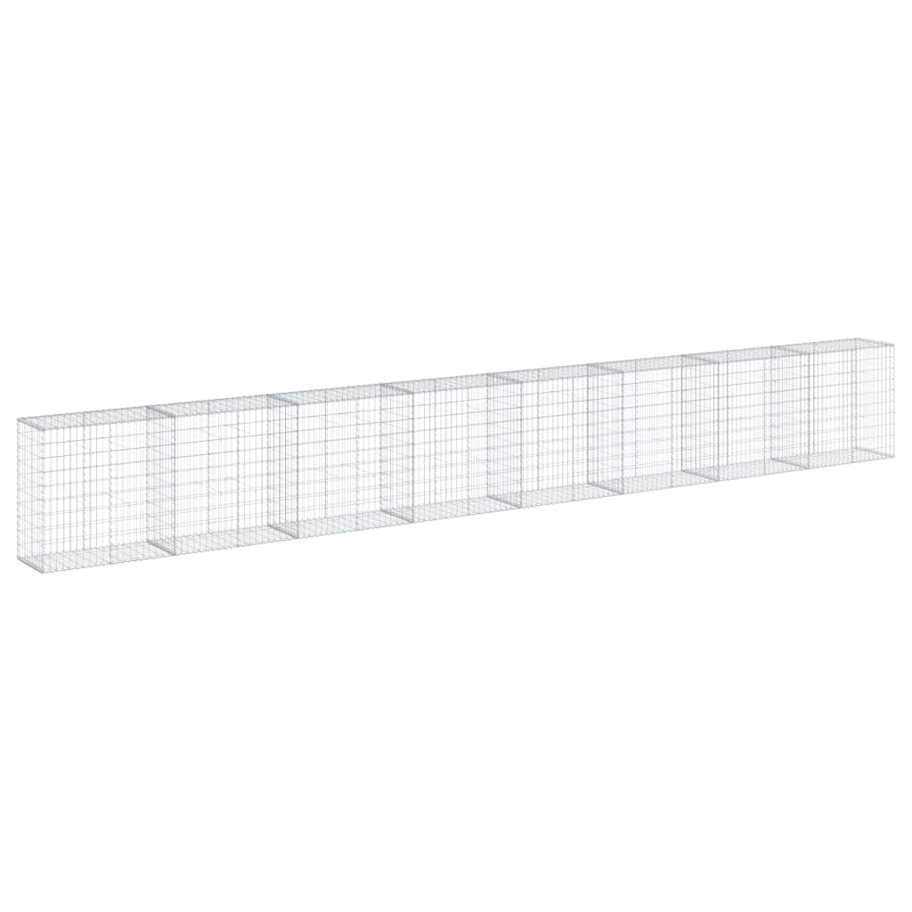 vidaXL Coș gabion cu capac, 800x50x100 cm, fier galvanizat