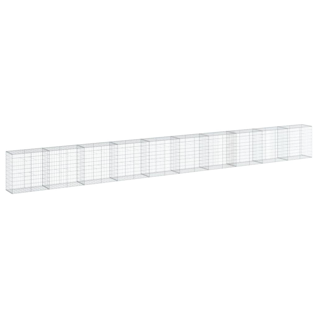 vidaXL Coș gabion cu capac, 1000x50x100 cm, fier galvanizat vidaXL Coș gabion cu capac, 1000x50x100 cm, fier galvanizat