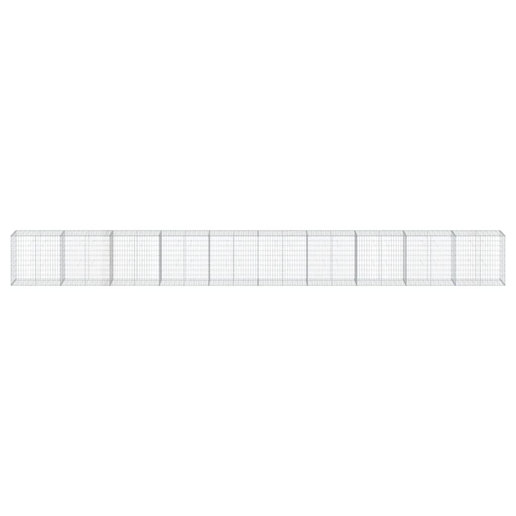 vidaXL Coș gabion cu capac, 1000x50x100 cm, fier galvanizat vidaXL Coș gabion cu capac, 1000x50x100 cm, fier galvanizat