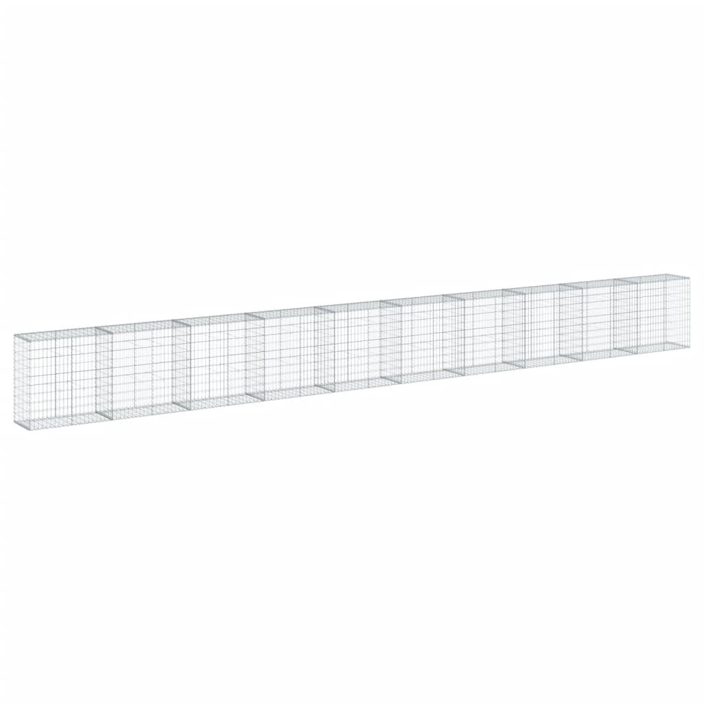 vidaXL Coș gabion cu capac, 1000x50x100 cm, fier galvanizat vidaXL Coș gabion cu capac, 1000x50x100 cm, fier galvanizat