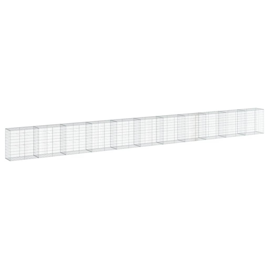 vidaXL Coș gabion cu capac, 1100x50x100 cm, fier galvanizat vidaXL Coș gabion cu capac, 1100x50x100 cm, fier galvanizat