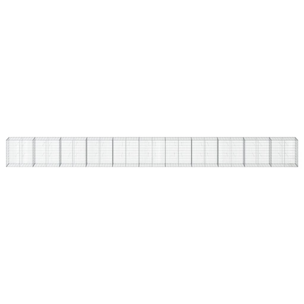 vidaXL Coș gabion cu capac, 1100x50x100 cm, fier galvanizat vidaXL Coș gabion cu capac, 1100x50x100 cm, fier galvanizat