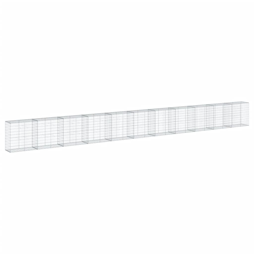 vidaXL Coș gabion cu capac, 1100x50x100 cm, fier galvanizat vidaXL Coș gabion cu capac, 1100x50x100 cm, fier galvanizat