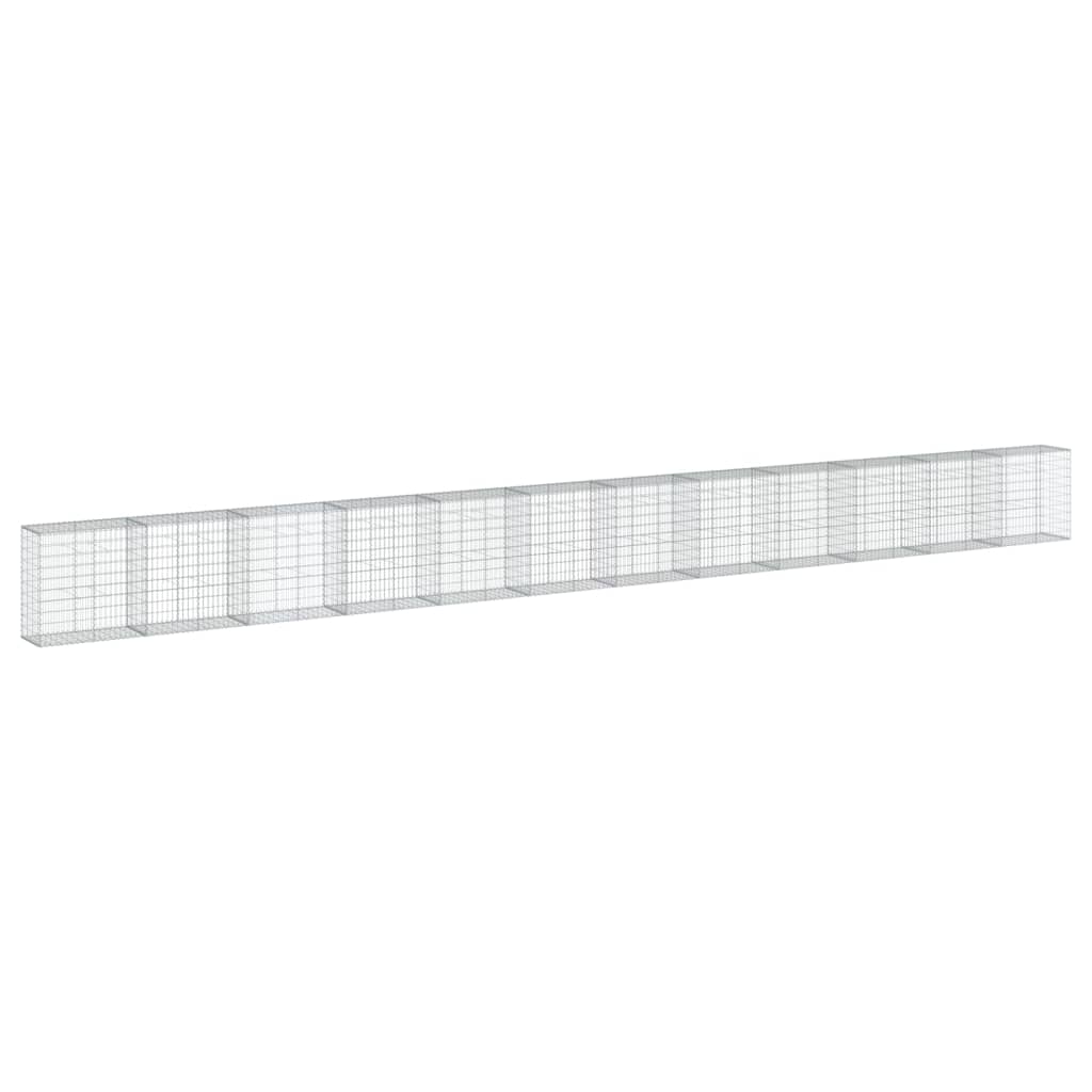 vidaXL Coș gabion cu capac, 1200x50x100 cm, fier galvanizat vidaXL Coș gabion cu capac, 1200x50x100 cm, fier galvanizat