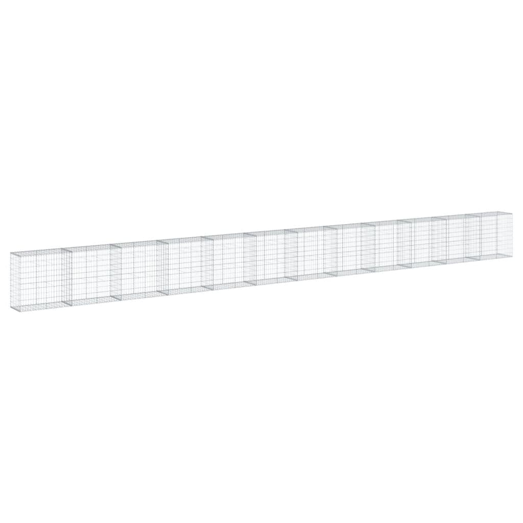 vidaXL Coș gabion cu capac, 1200x50x100 cm, fier galvanizat vidaXL Coș gabion cu capac, 1200x50x100 cm, fier galvanizat