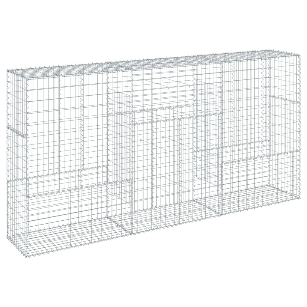 vidaXL Coș gabion cu capac, 300x50x150 cm, fier galvanizat