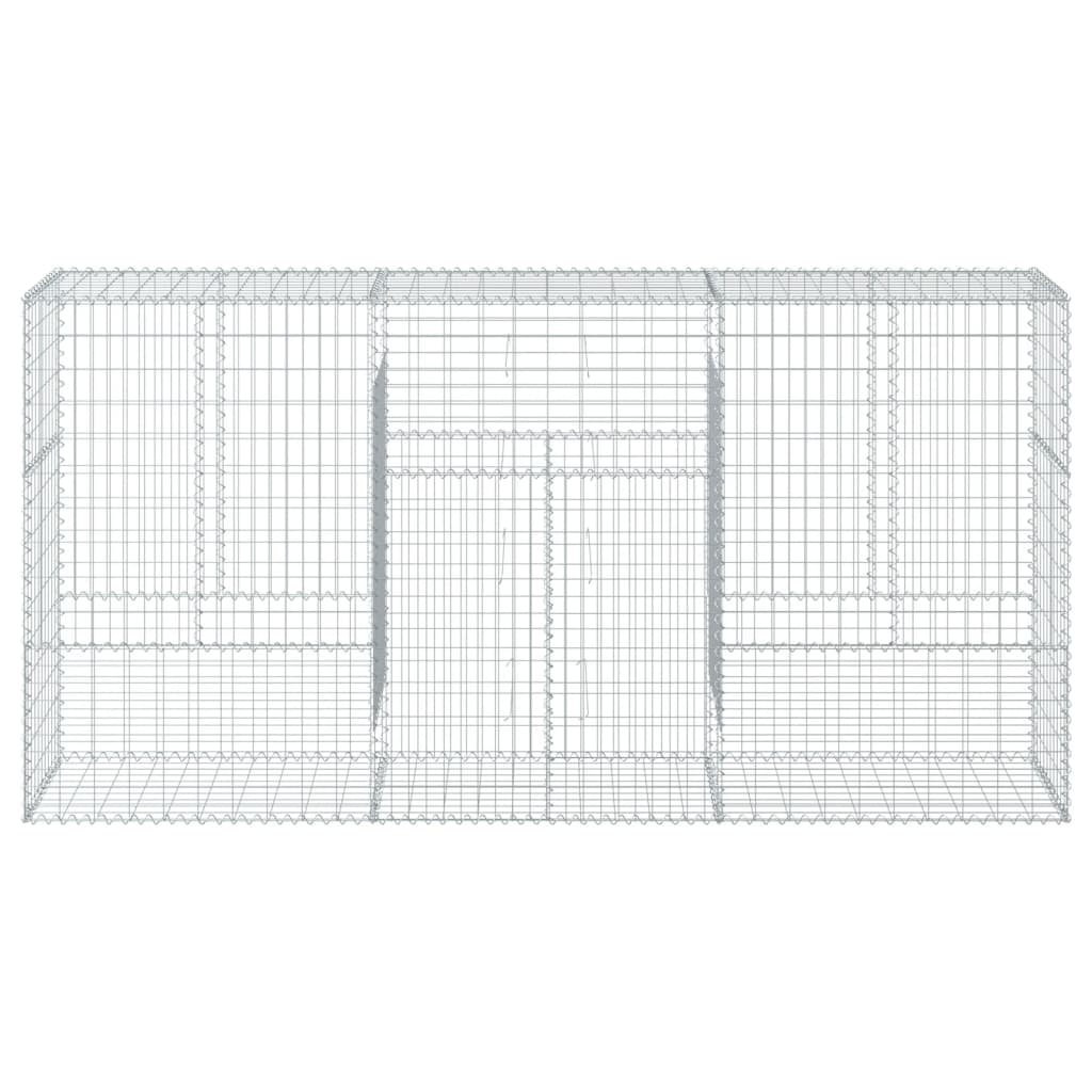 vidaXL Coș gabion cu capac, 300x50x150 cm, fier galvanizat