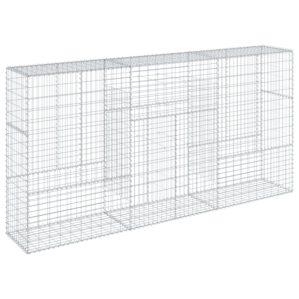 vidaXL Coș gabion cu capac, 300x50x150 cm, fier galvanizat