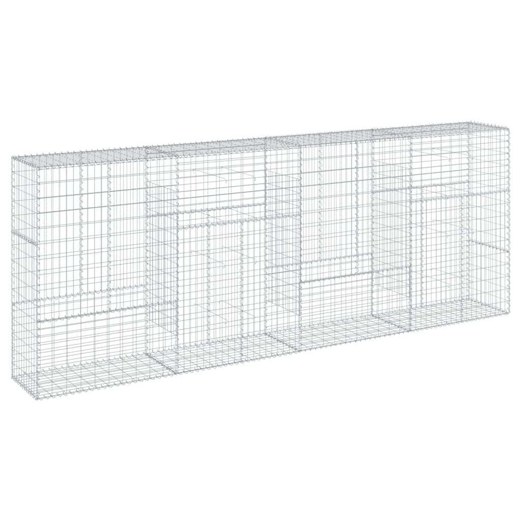 vidaXL Coș gabion cu capac, 400x50x150 cm, fier galvanizat vidaXL Coș gabion cu capac, 400x50x150 cm, fier galvanizat