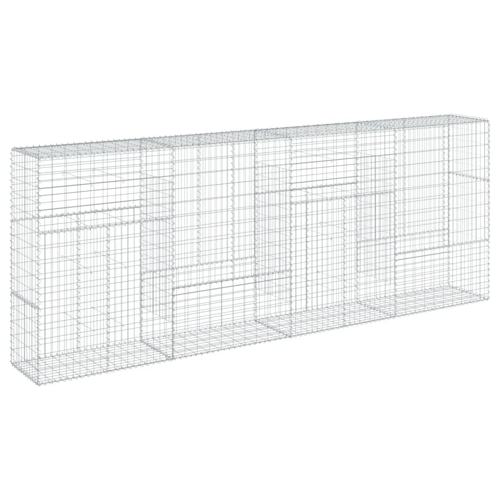 vidaXL Coș gabion cu capac, 400x50x150 cm, fier galvanizat vidaXL Coș gabion cu capac, 400x50x150 cm, fier galvanizat