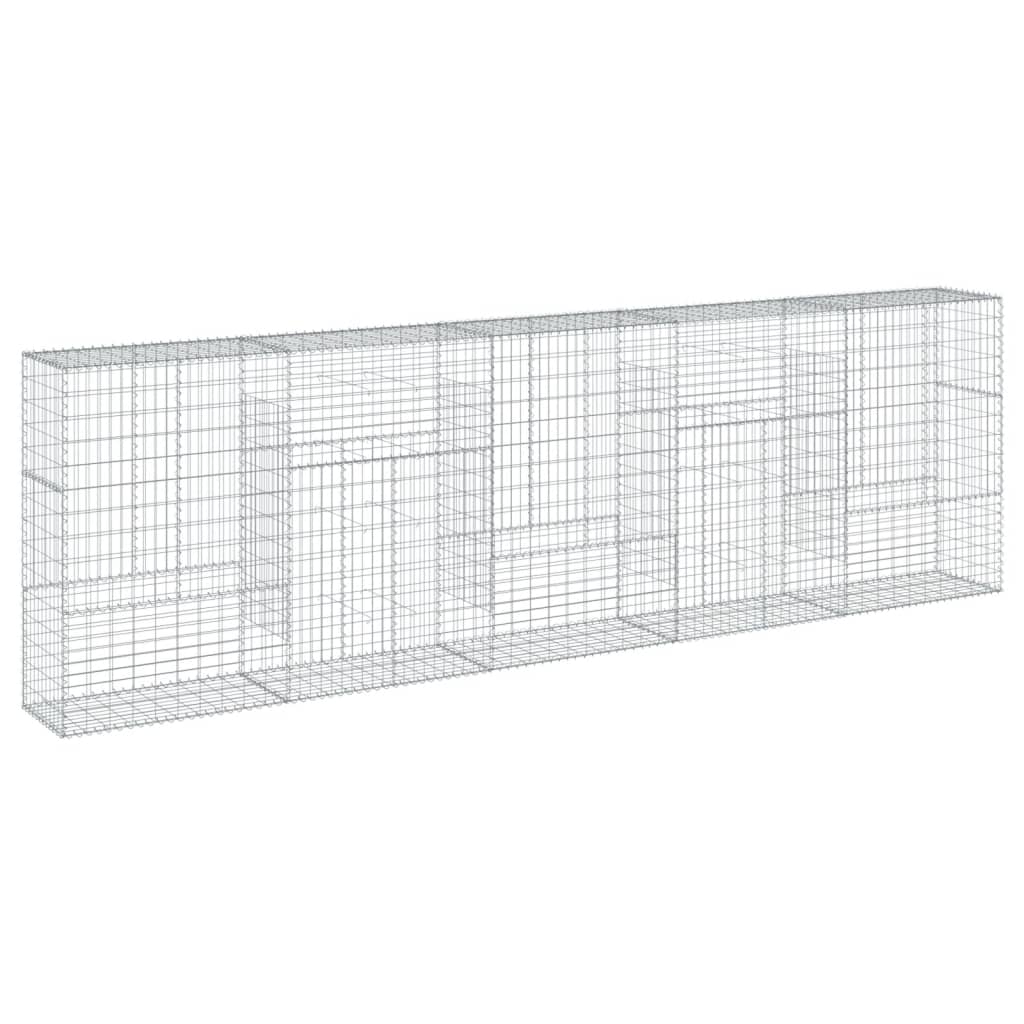 vidaXL Coș gabion cu capac, 500x50x150 cm, fier galvanizat