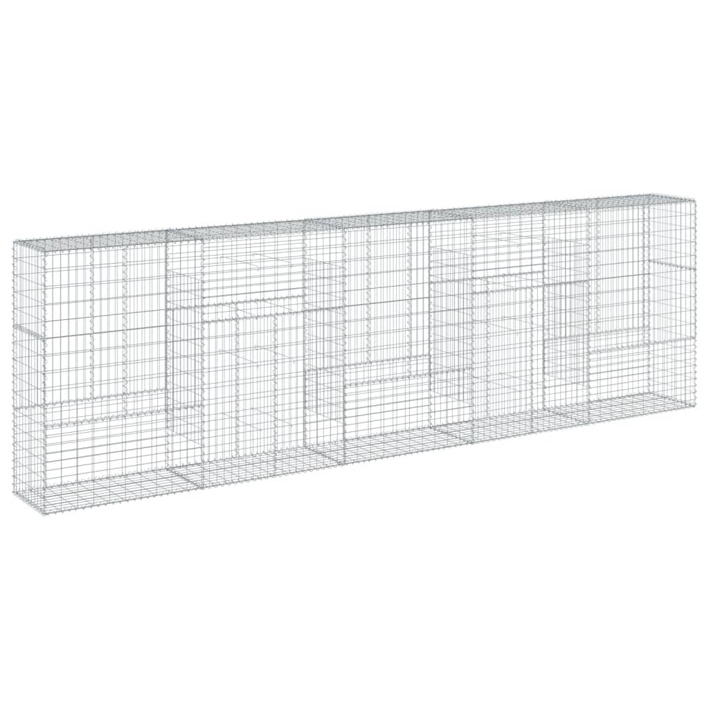 vidaXL Coș gabion cu capac, 500x50x150 cm, fier galvanizat