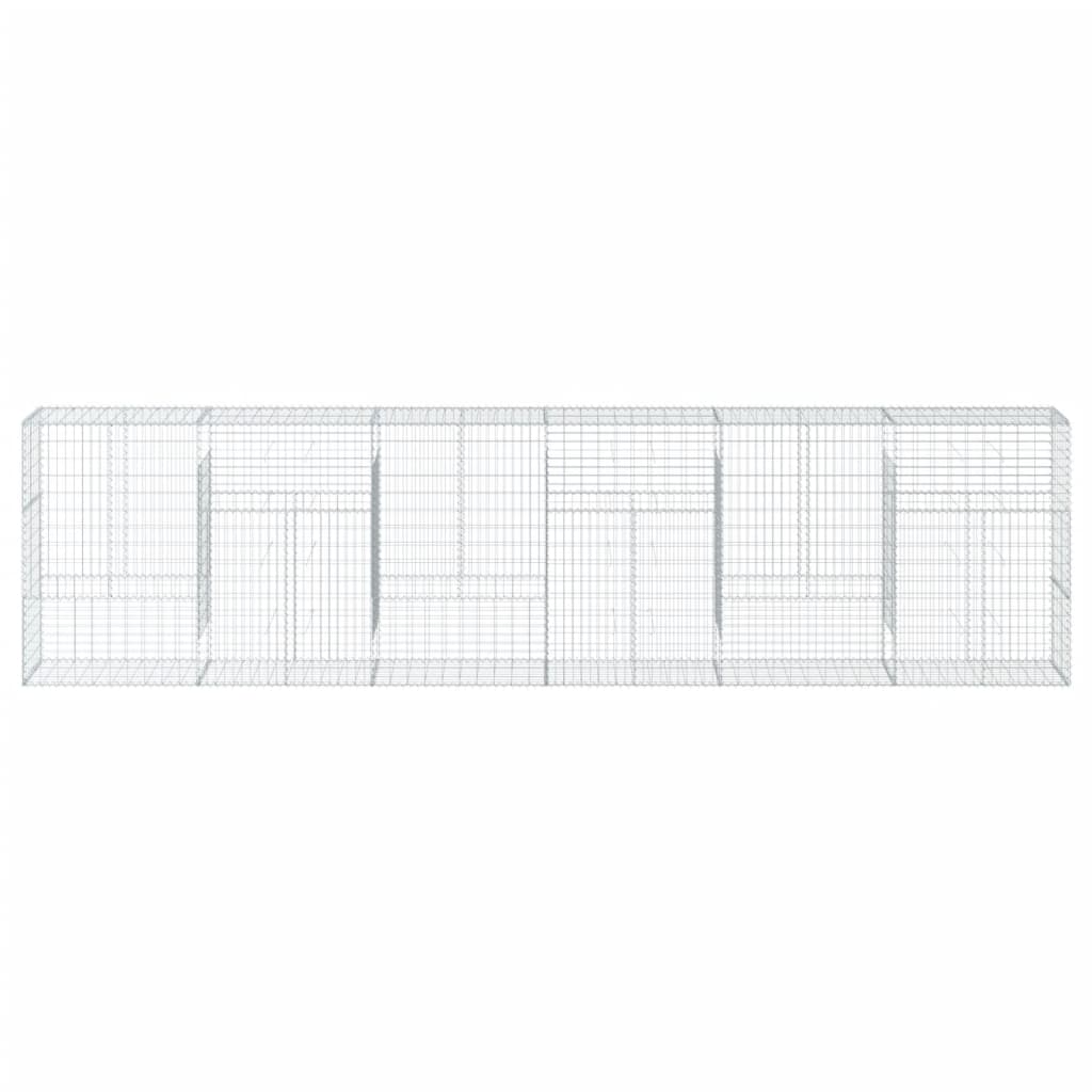 vidaXL Coș gabion cu capac, 600x50x150 cm, fier galvanizat