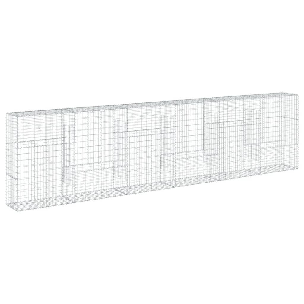 vidaXL Coș gabion cu capac, 600x50x150 cm, fier galvanizat
