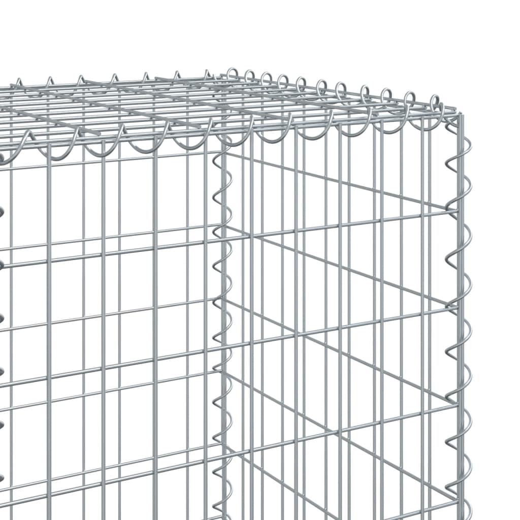 vidaXL Coș gabion cu capac, 600x50x150 cm, fier galvanizat