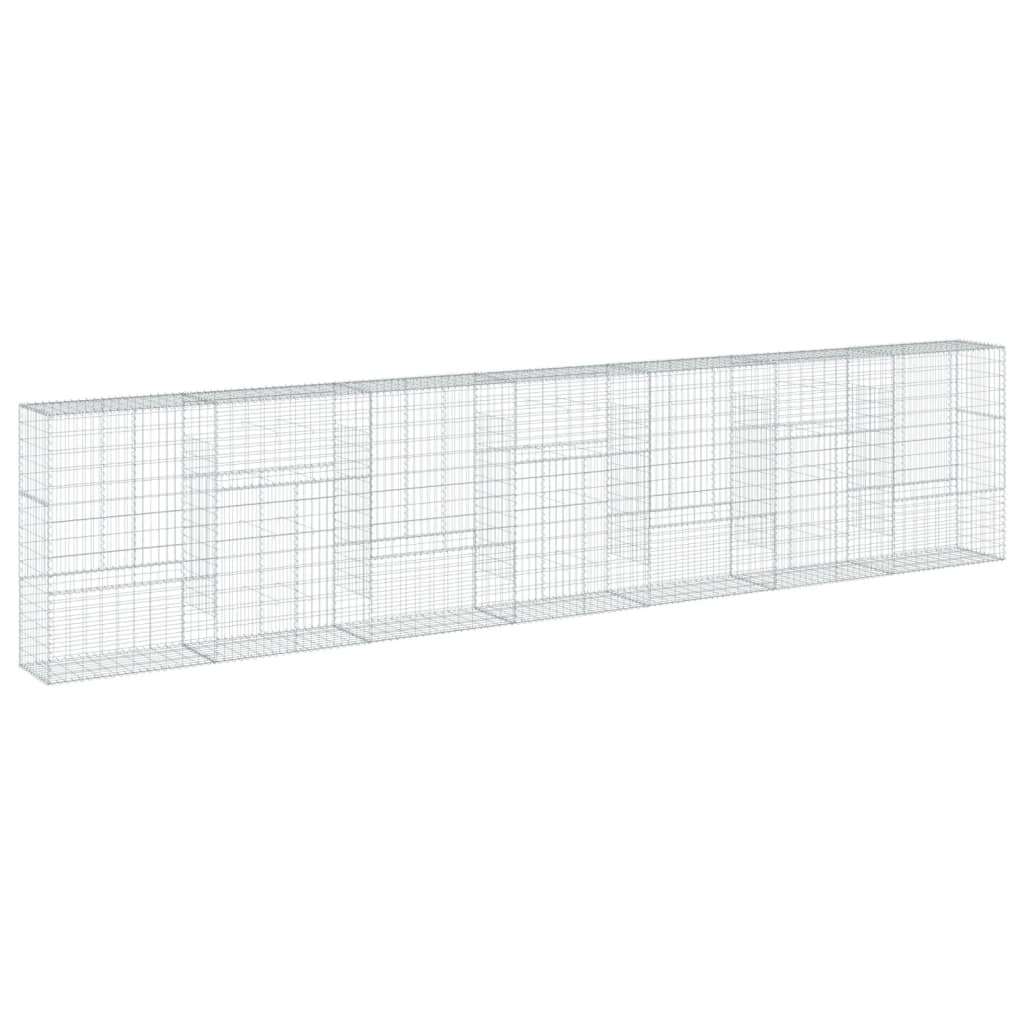 vidaXL Coș gabion cu capac, 700x50x150 cm, fier galvanizat vidaXL Coș gabion cu capac, 700x50x150 cm, fier galvanizat