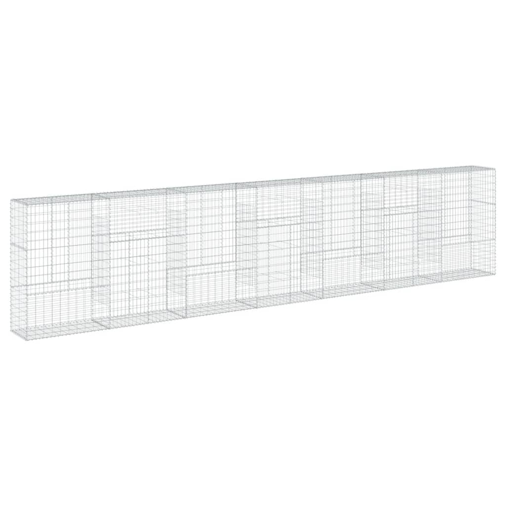 vidaXL Coș gabion cu capac, 700x50x150 cm, fier galvanizat vidaXL Coș gabion cu capac, 700x50x150 cm, fier galvanizat