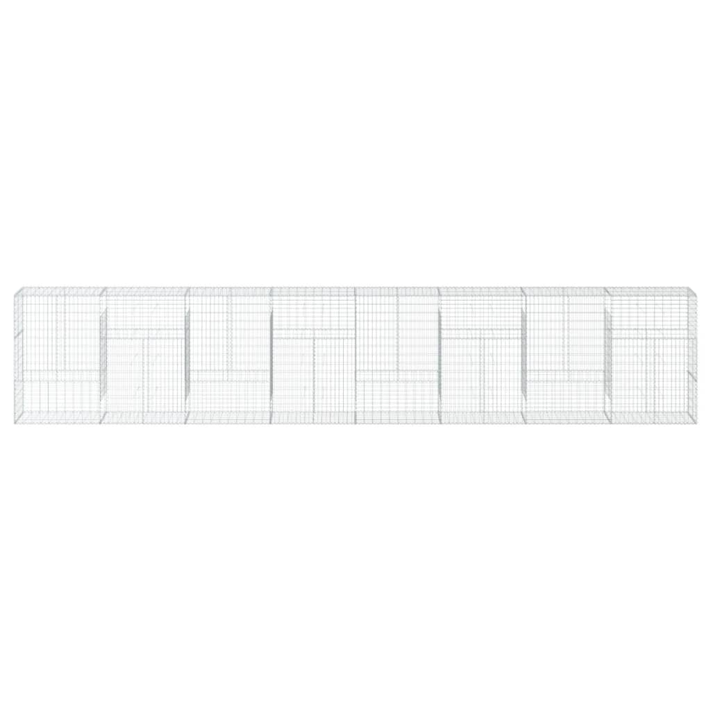 vidaXL Coș gabion cu capac, 800x50x150 cm, fier galvanizat