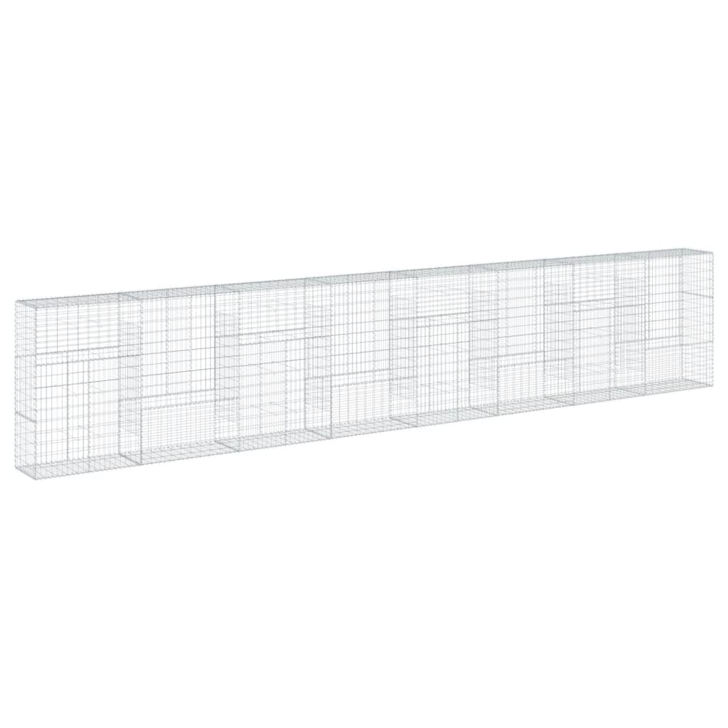 vidaXL Coș gabion cu capac, 800x50x150 cm, fier galvanizat