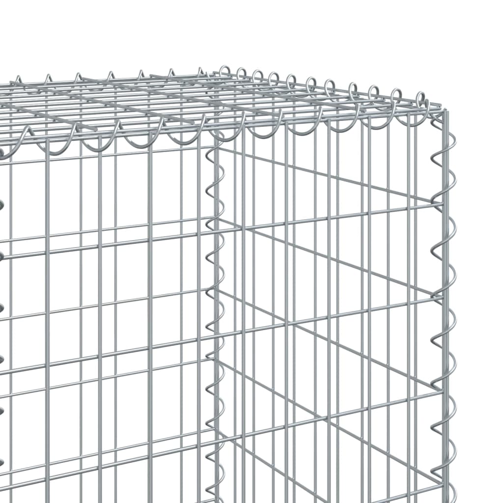 vidaXL Coș gabion cu capac, 800x50x150 cm, fier galvanizat
