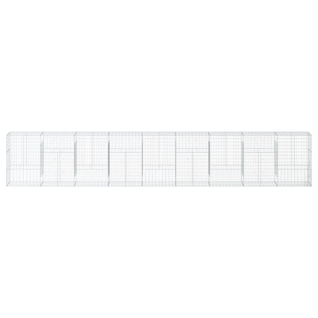 vidaXL Coș gabion cu capac, 900x50x150 cm, fier galvanizat vidaXL Coș gabion cu capac, 900x50x150 cm, fier galvanizat