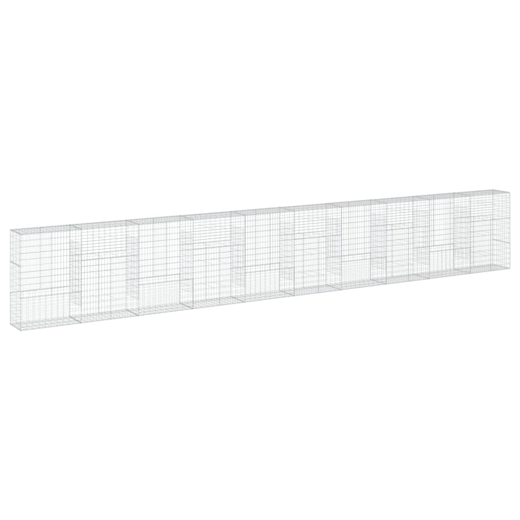 vidaXL Coș gabion cu capac, 1000x50x150 cm, fier galvanizat vidaXL Coș gabion cu capac, 1000x50x150 cm, fier galvanizat