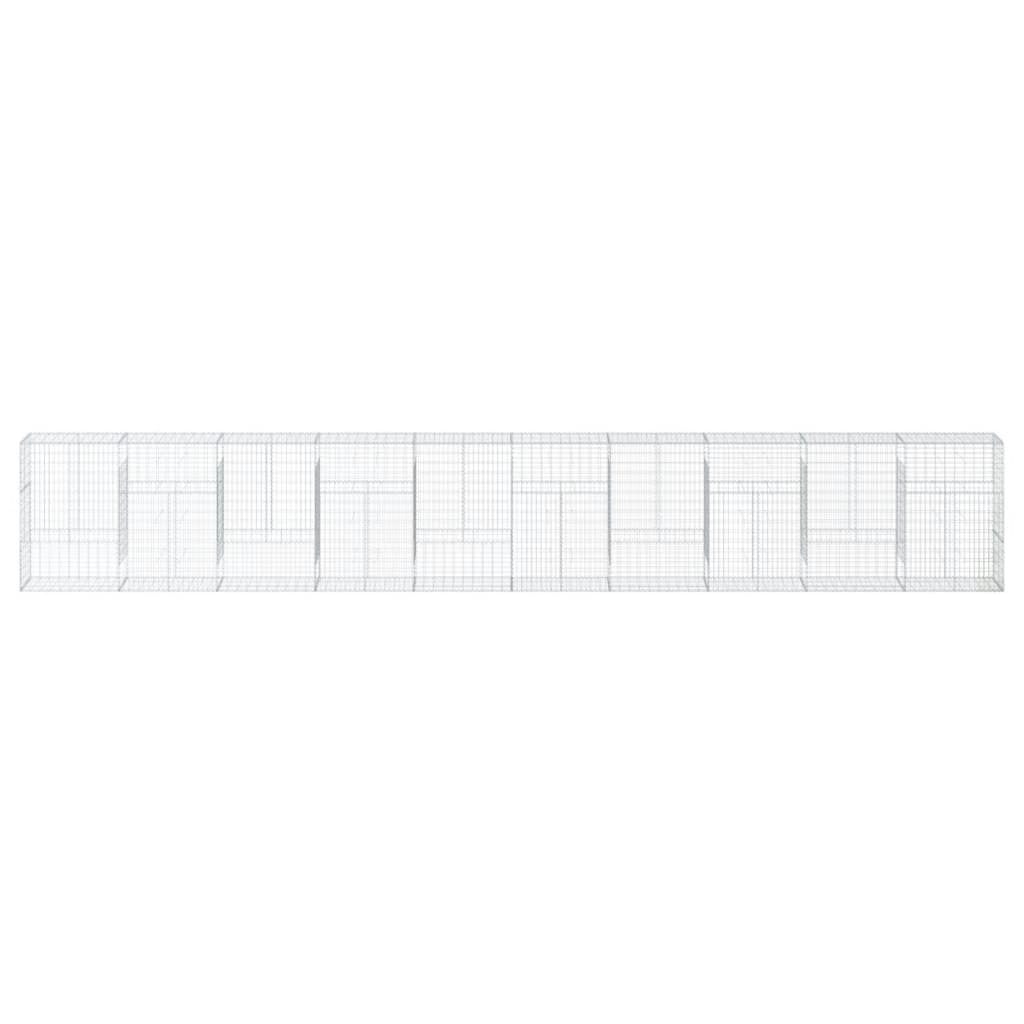 vidaXL Coș gabion cu capac, 1000x50x150 cm, fier galvanizat vidaXL Coș gabion cu capac, 1000x50x150 cm, fier galvanizat