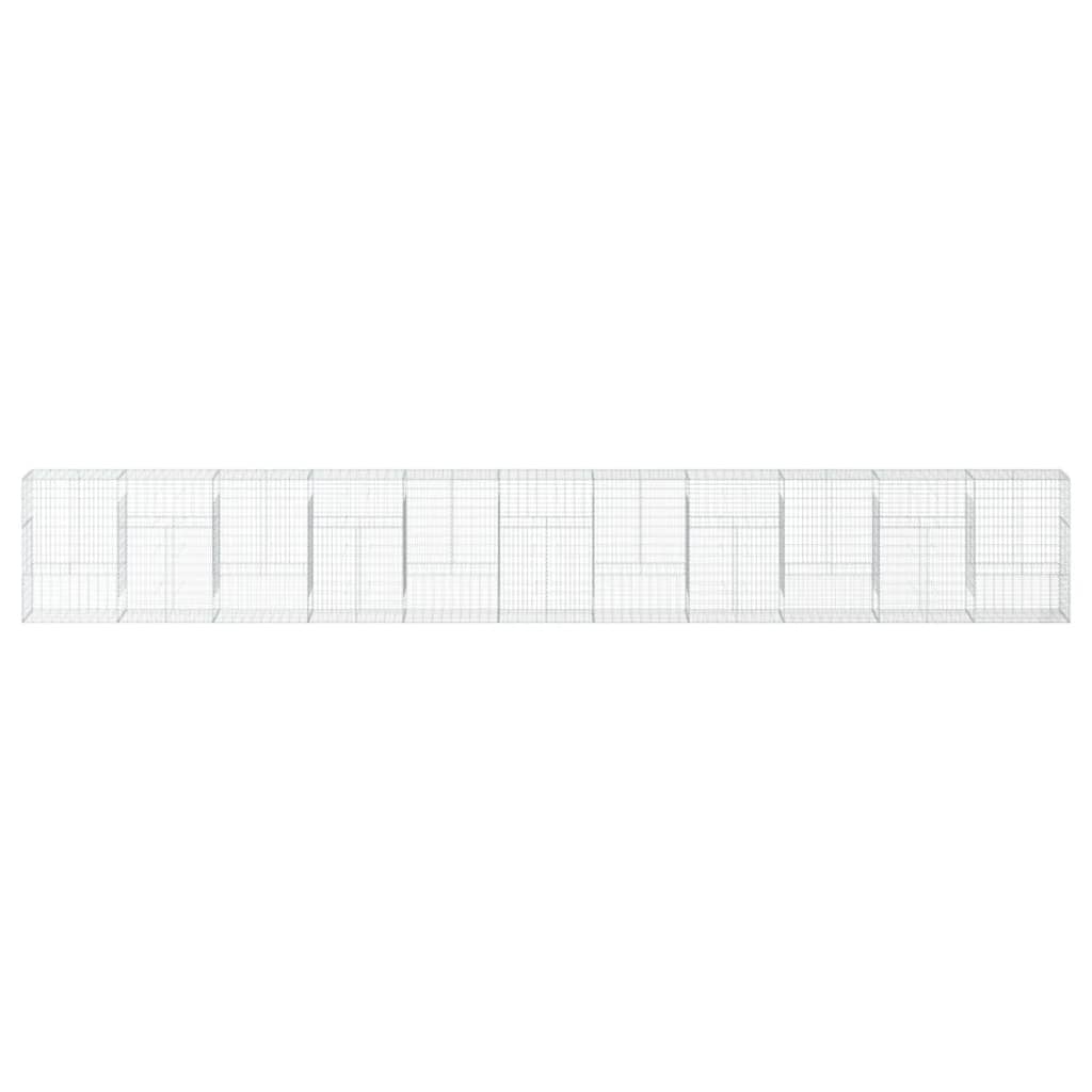 vidaXL Coș gabion cu capac, 1100x50x150 cm, fier galvanizat