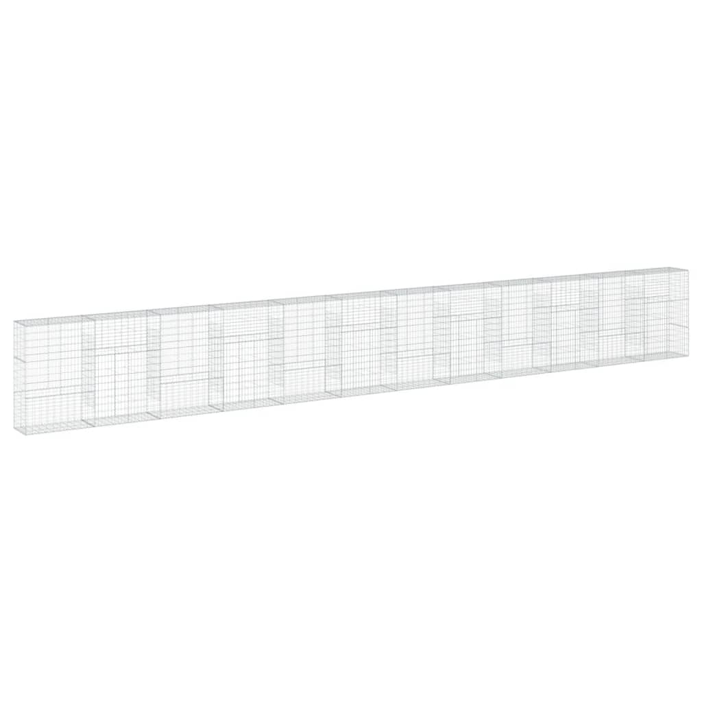 vidaXL Coș gabion cu capac, 1200x50x150 cm, fier galvanizat vidaXL Coș gabion cu capac, 1200x50x150 cm, fier galvanizat