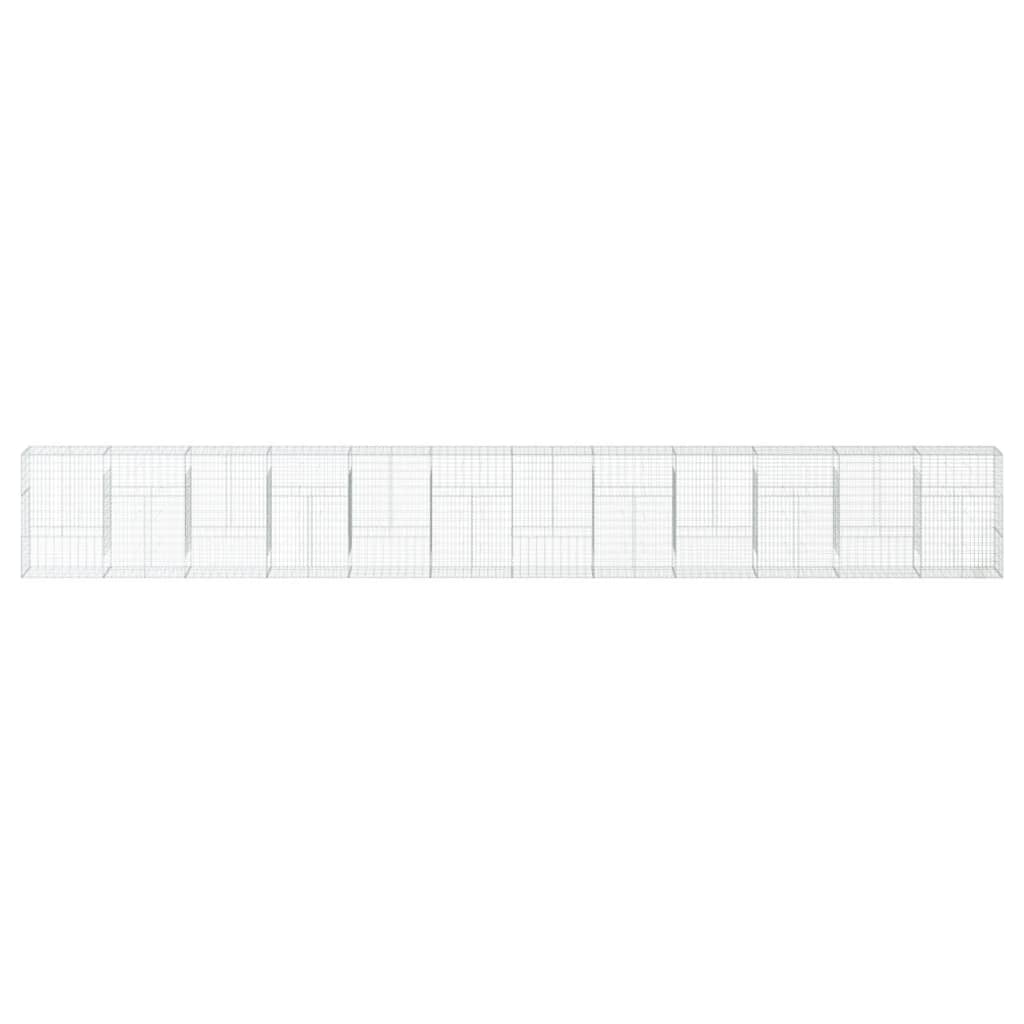 vidaXL Coș gabion cu capac, 1200x50x150 cm, fier galvanizat vidaXL Coș gabion cu capac, 1200x50x150 cm, fier galvanizat