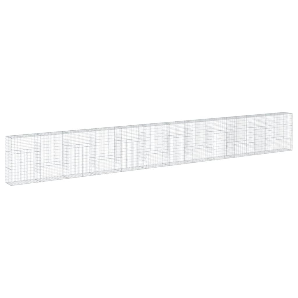 vidaXL Coș gabion cu capac, 1200x50x150 cm, fier galvanizat vidaXL Coș gabion cu capac, 1200x50x150 cm, fier galvanizat