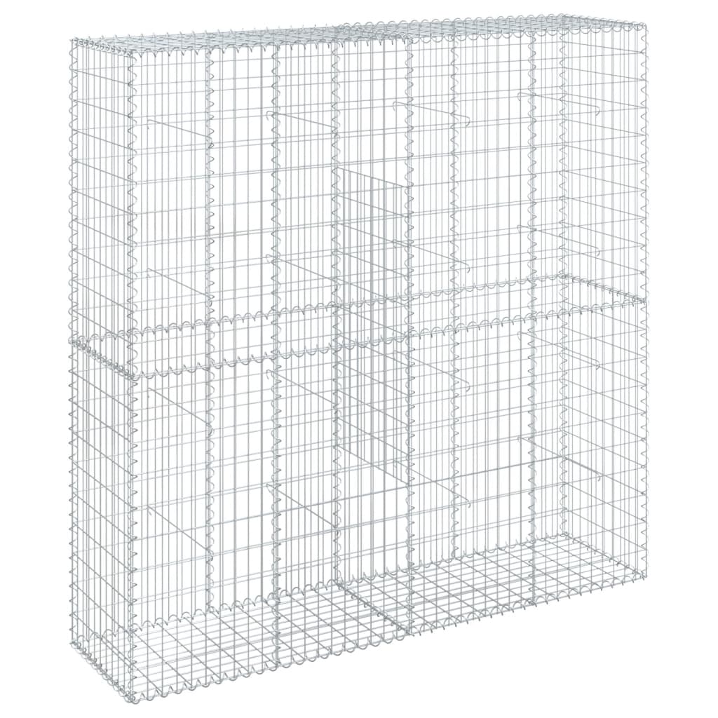vidaXL Coș gabion cu capac, 200x50x200 cm, fier galvanizat vidaXL Coș gabion cu capac, 200x50x200 cm, fier galvanizat
