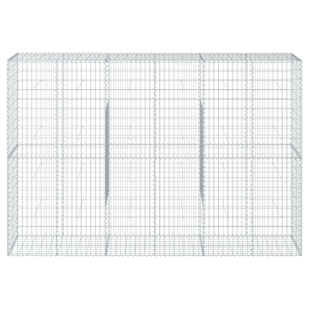 vidaXL Coș gabion cu capac, 300x50x200 cm, fier galvanizat