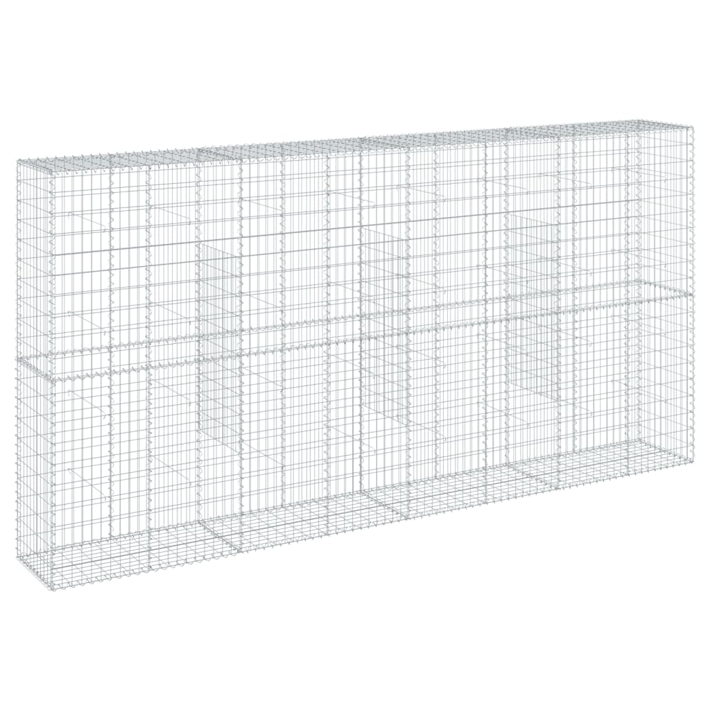 vidaXL Coș gabion cu capac, 400x50x200 cm, fier galvanizat