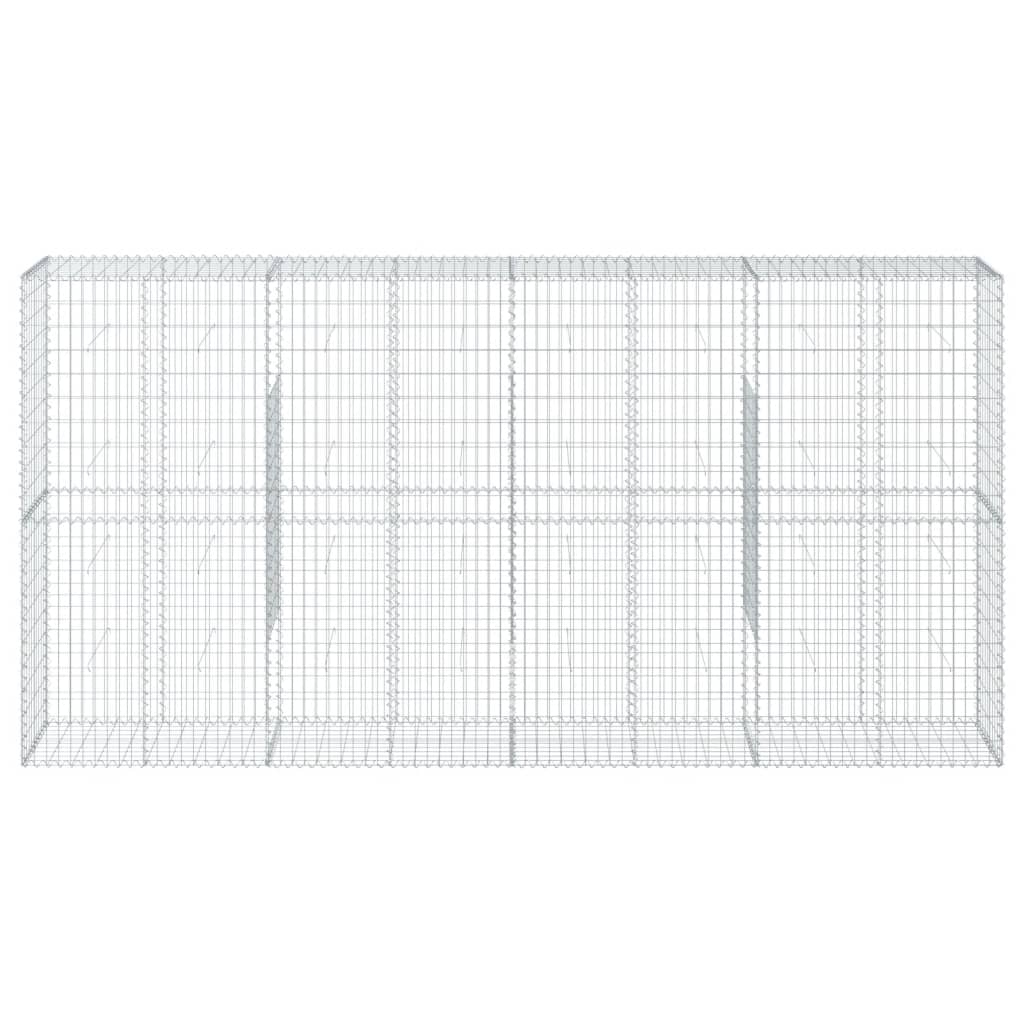vidaXL Coș gabion cu capac, 400x50x200 cm, fier galvanizat