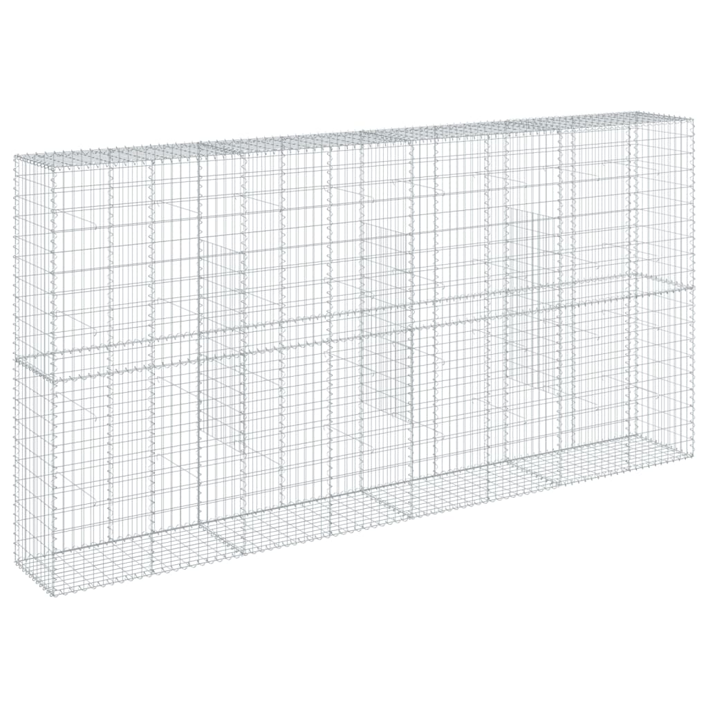 vidaXL Coș gabion cu capac, 400x50x200 cm, fier galvanizat