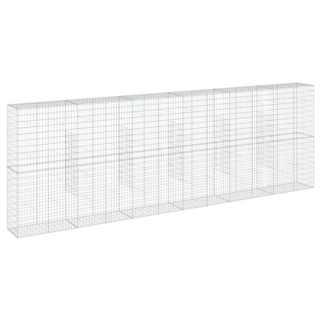 vidaXL Coș gabion cu capac, 600x50x200 cm, fier galvanizat vidaXL Coș gabion cu capac, 600x50x200 cm, fier galvanizat