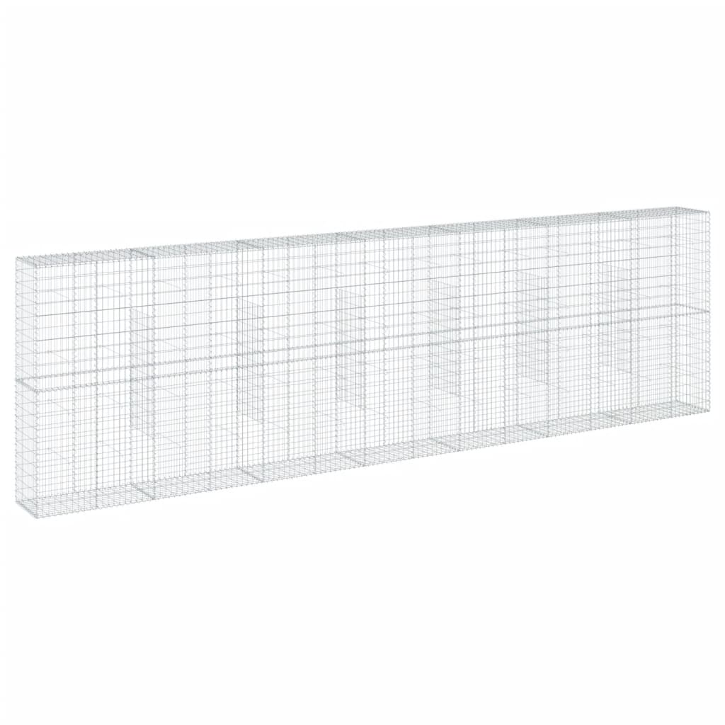 vidaXL Coș gabion cu capac, 700x50x200 cm, fier galvanizat