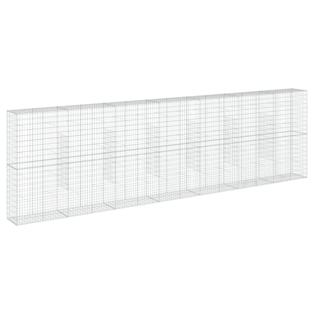 vidaXL Coș gabion cu capac, 700x50x200 cm, fier galvanizat