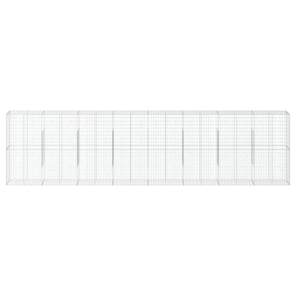 vidaXL Coș gabion cu capac, argintiu, 800x50x200 cm, fier galvanizat vidaXL Coș gabion cu capac, argintiu, 800x50x200 cm, fier galvanizat