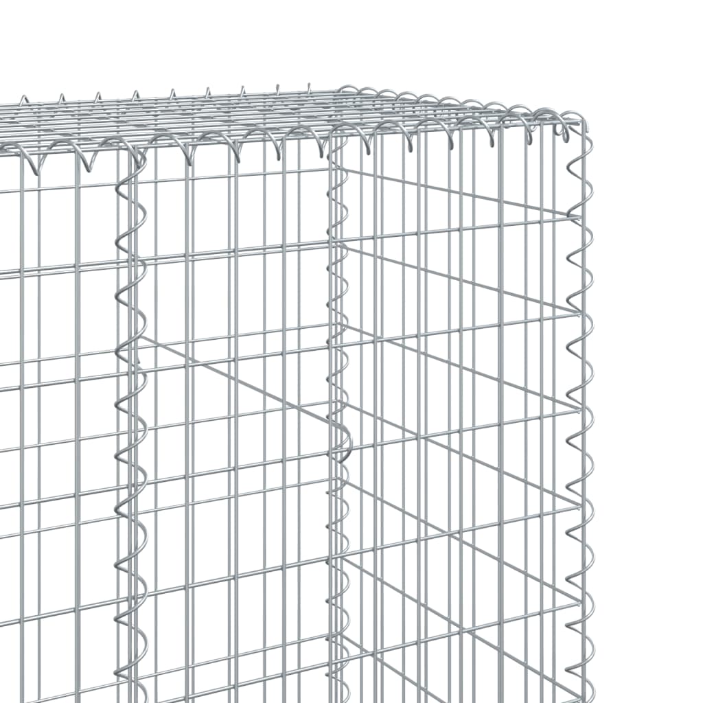 vidaXL Coș gabion cu capac, argintiu, 800x50x200 cm, fier galvanizat vidaXL Coș gabion cu capac, argintiu, 800x50x200 cm, fier galvanizat