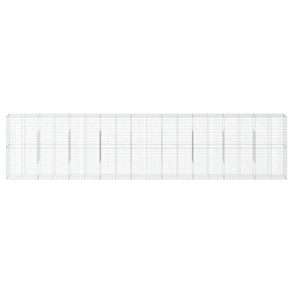 vidaXL Coș gabion cu capac, argintiu, 900x50x200 cm, fier galvanizat vidaXL Coș gabion cu capac, argintiu, 900x50x200 cm, fier galvanizat