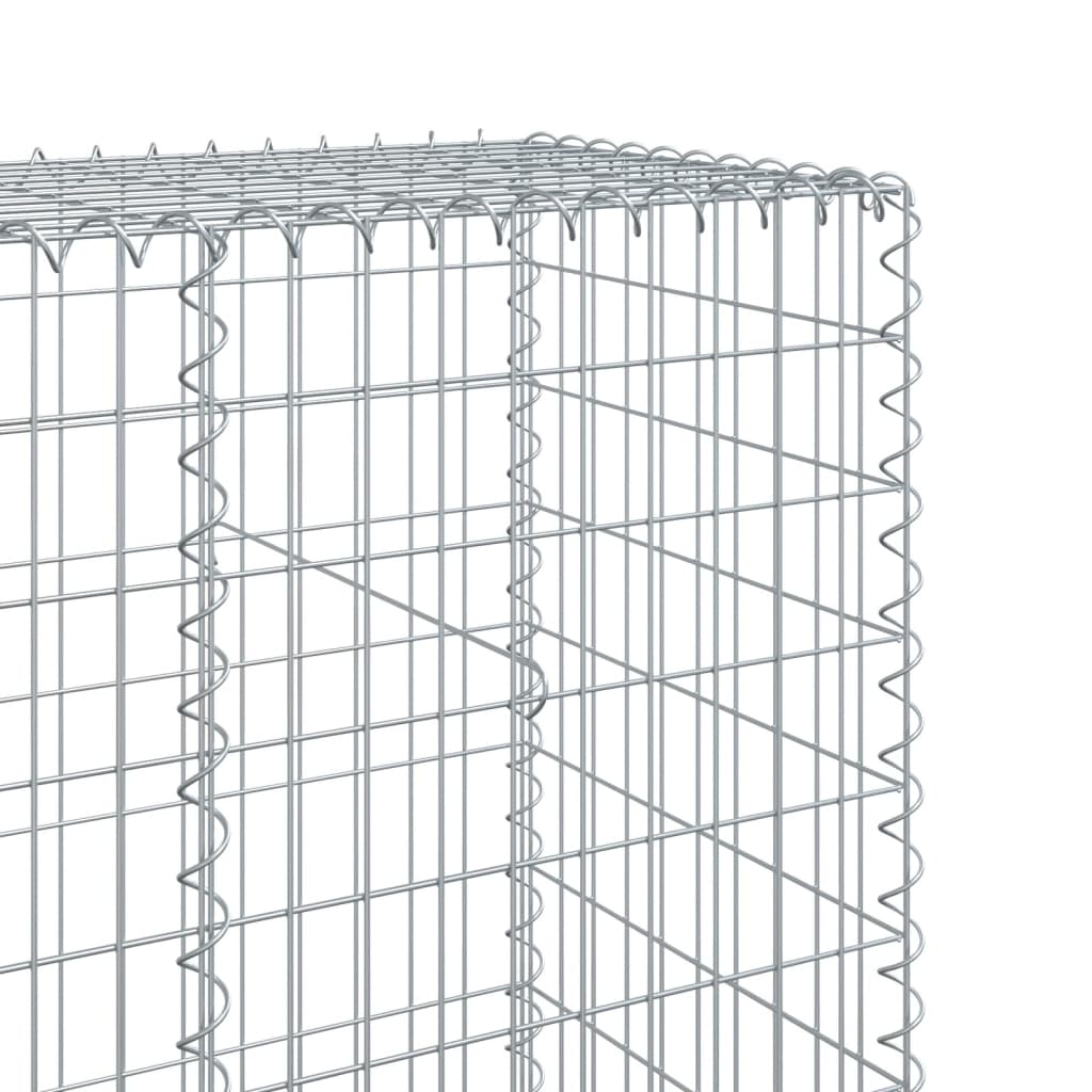 vidaXL Coș gabion cu capac, argintiu, 900x50x200 cm, fier galvanizat vidaXL Coș gabion cu capac, argintiu, 900x50x200 cm, fier galvanizat