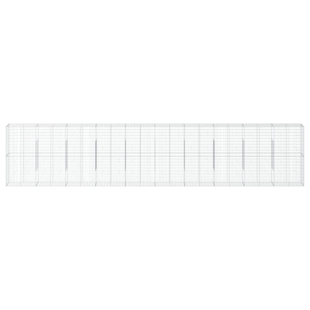 vidaXL Coș gabion cu capac, 1000x50x200 cm, fier galvanizat