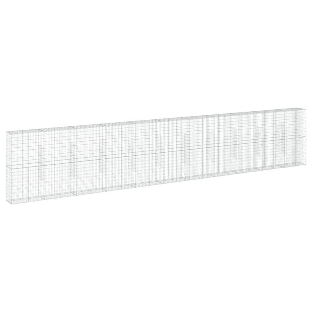 vidaXL Coș gabion cu capac, 1100x50x200 cm, fier galvanizat
