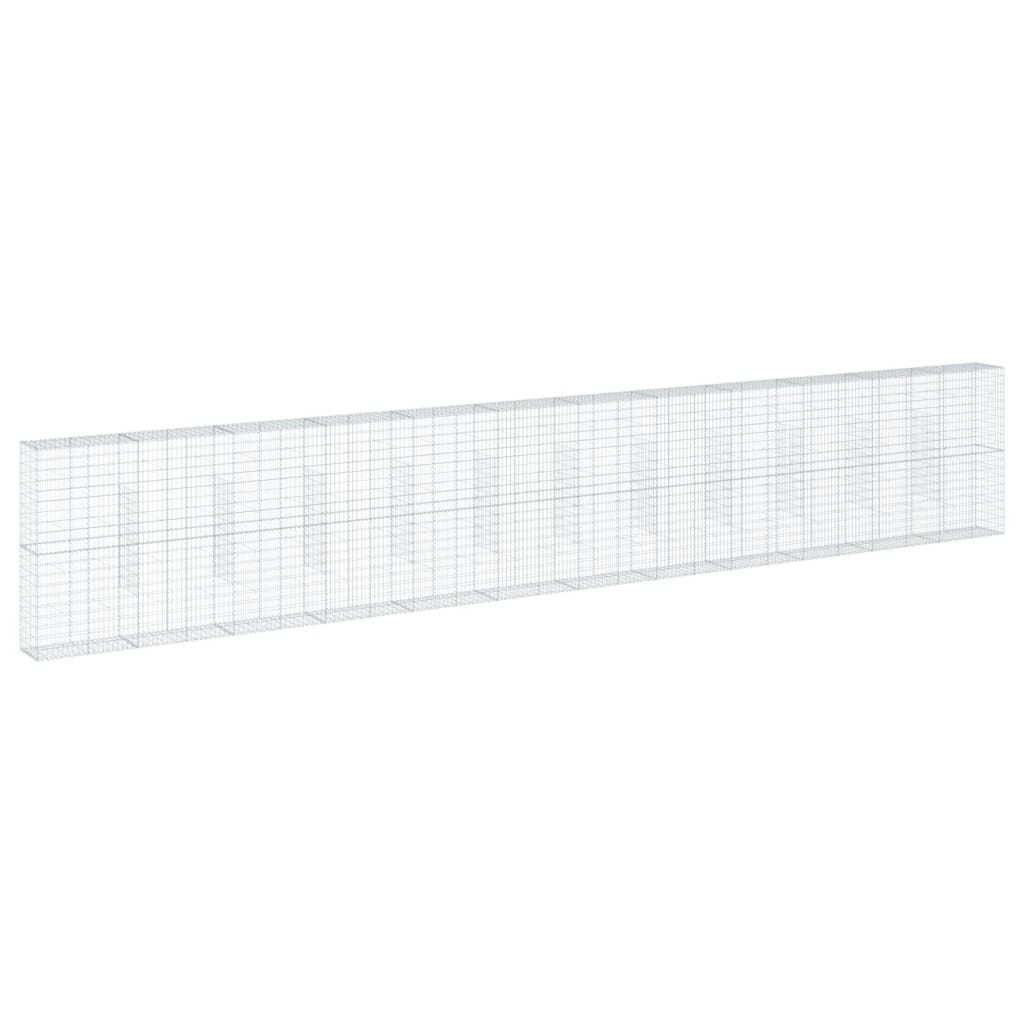 vidaXL Coș gabion cu capac, 1200x50x200 cm, fier galvanizat
