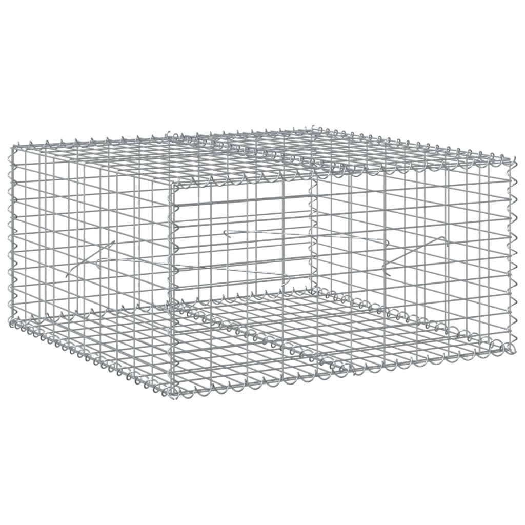 vidaXL Coș gabion cu capac, 100x100x50 cm, fier galvanizat vidaXL Coș gabion cu capac, 100x100x50 cm, fier galvanizat