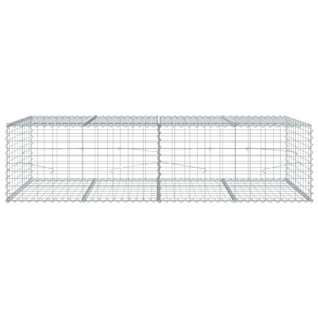 vidaXL Coș gabion cu capac, 200x100x50 cm, fier galvanizat