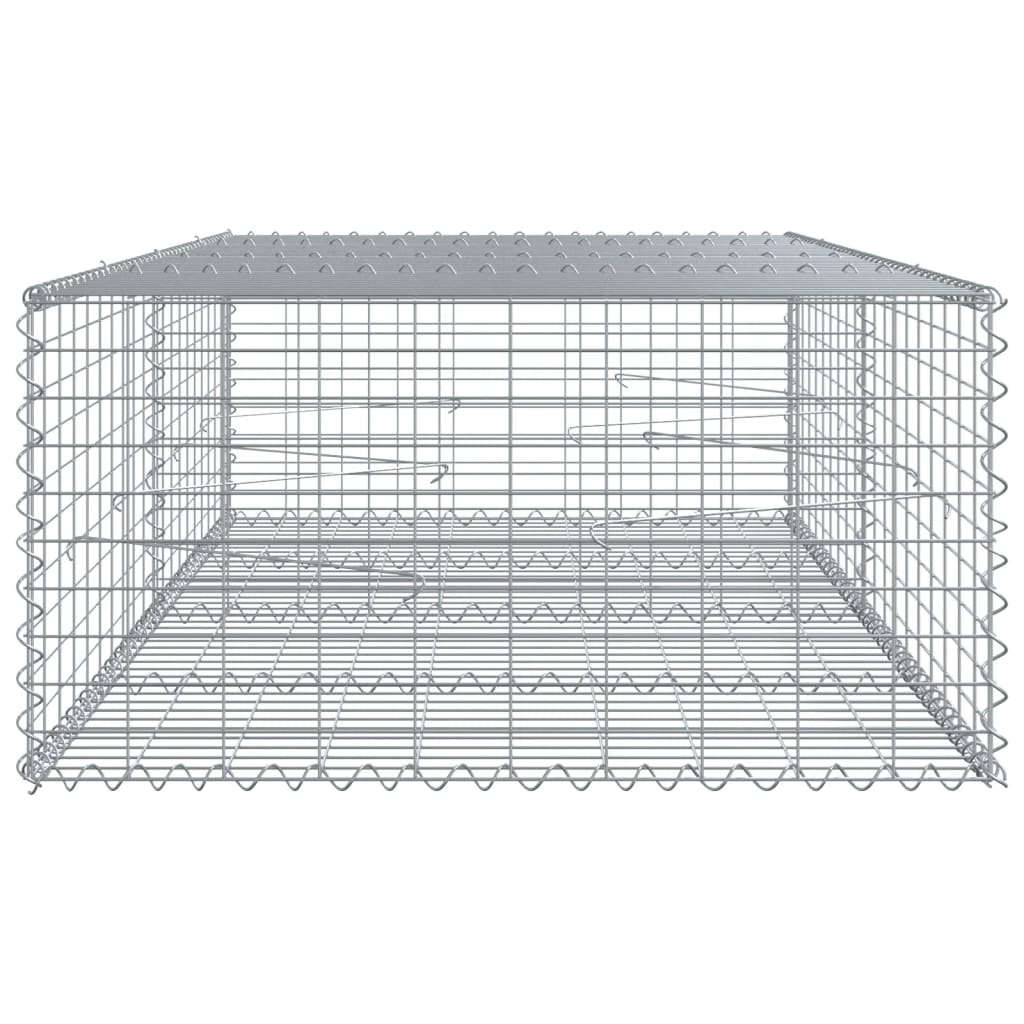 vidaXL Coș gabion cu capac, 200x100x50 cm, fier galvanizat